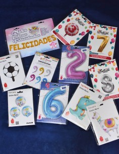 Globos números metalizados