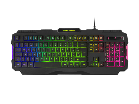 Pack Teclado + ratón + auriculares + alfombrilla MARS GAMING BUNDLE con conexión USB.