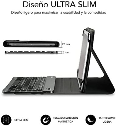 FUNDA CON TECLADO KEYTAB PRO BLUETOOTH® 10.1″-10.8″ TOUCHPAD NEGRO