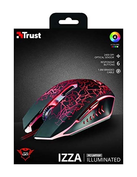 RATÓN TRUST GXT 105 GAMING IZZA 6 BOTONES RATÓN TRUST GXT 105 GAMING IZZA 6 BOTONES