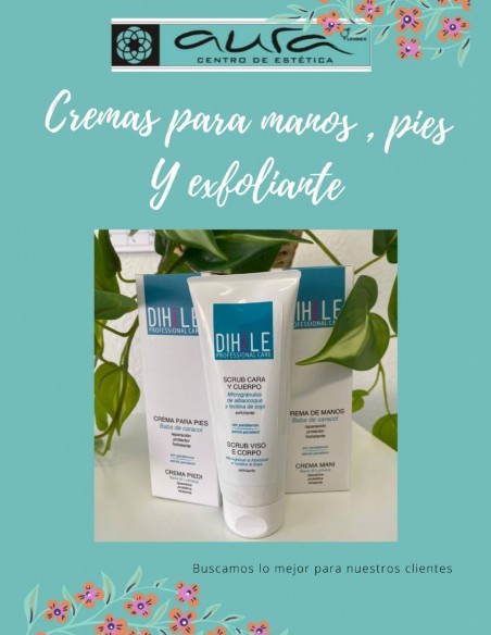 Crema y exfoliantes para pies y manos