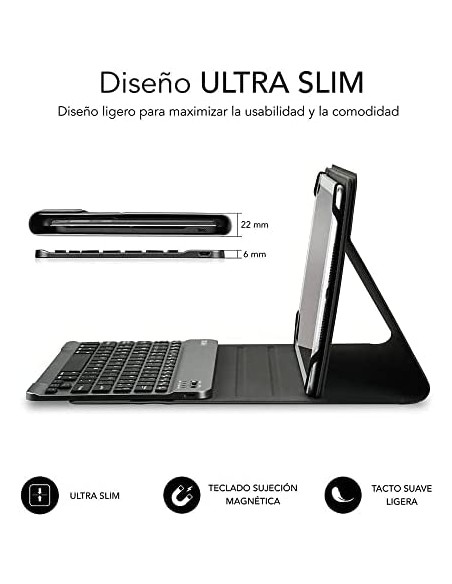 FUNDA CON TECLADO KEYTAB PRO BLUETOOTH® 10.1″-10.8″ TOUCHPAD NEGRO