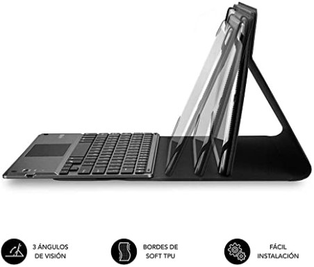 FUNDA CON TECLADO KEYTAB PRO BLUETOOTH® 10.1″-10.8″ TOUCHPAD NEGRO