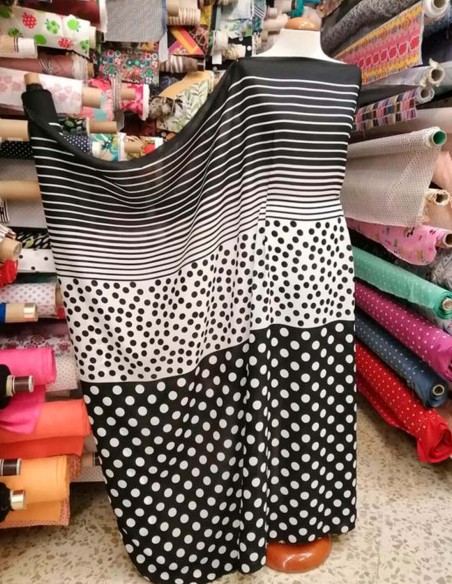 Tela Georgette Blanca y Negra