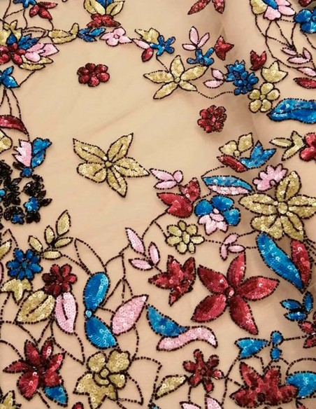 Tul Bordado de flores